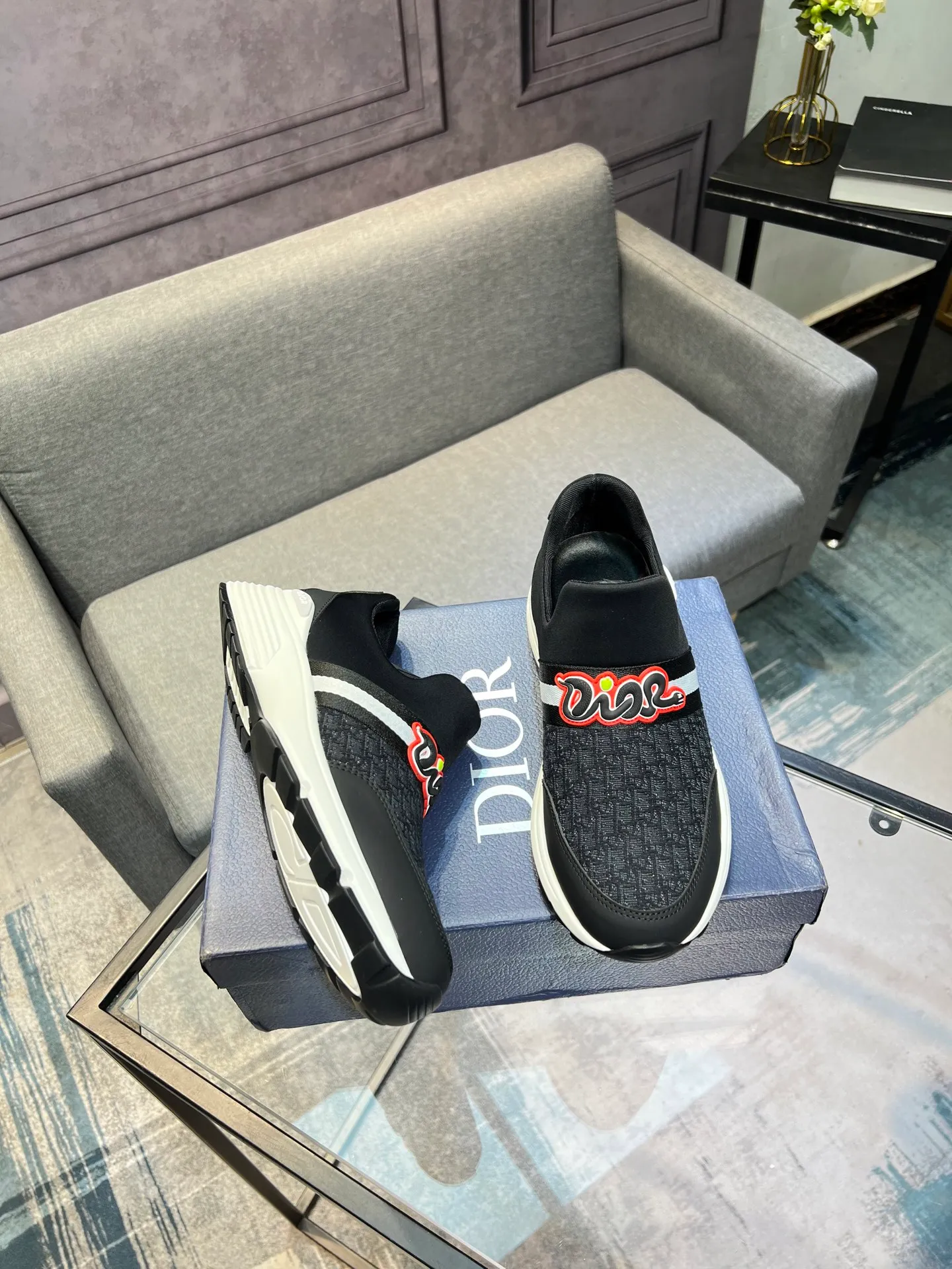 Men's shoes 💰420 [Dior] popular men's shoes, cowhide material splicing, mesh lining, original factory special sole, 38-45 (45 customized, non-refundable)